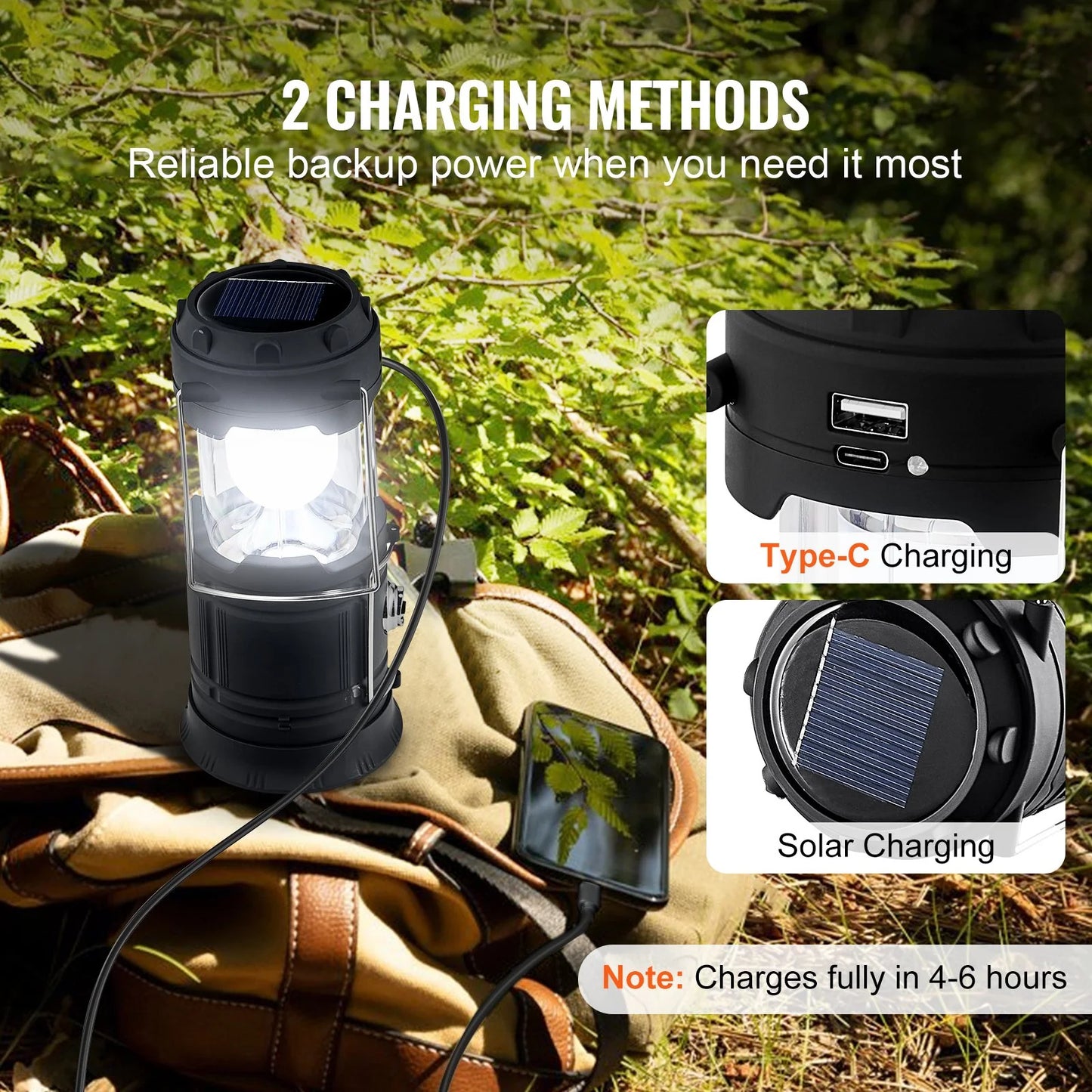 4-Pack Rechargeable LED Camping Lanterns – Portable Lights & Power Bank Function